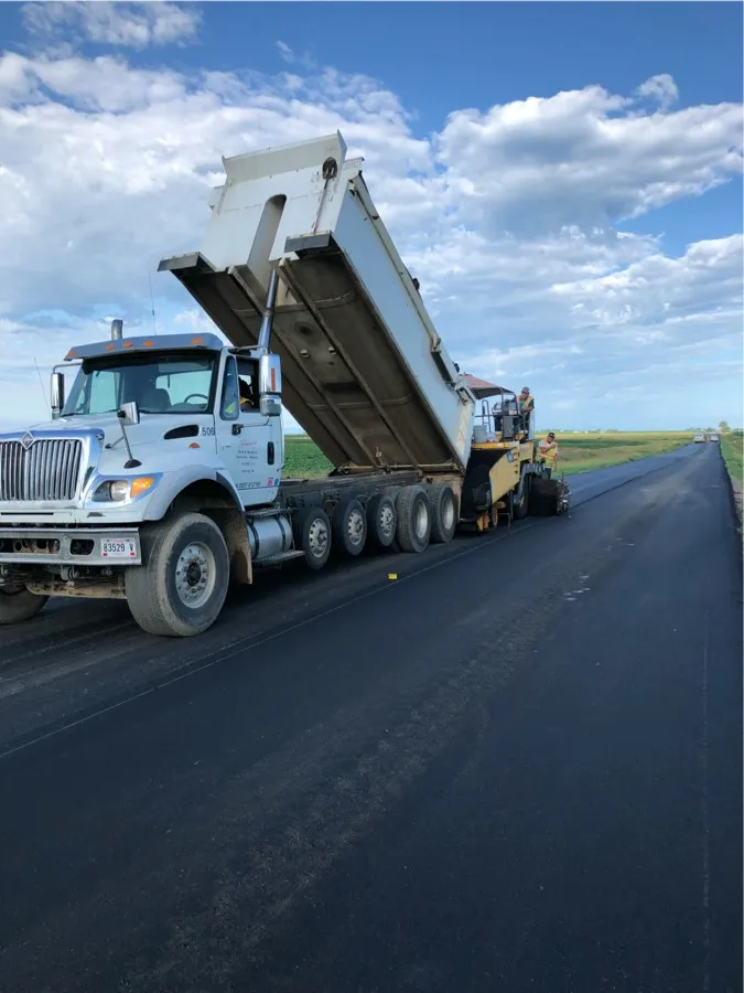 asphalt crew on new road