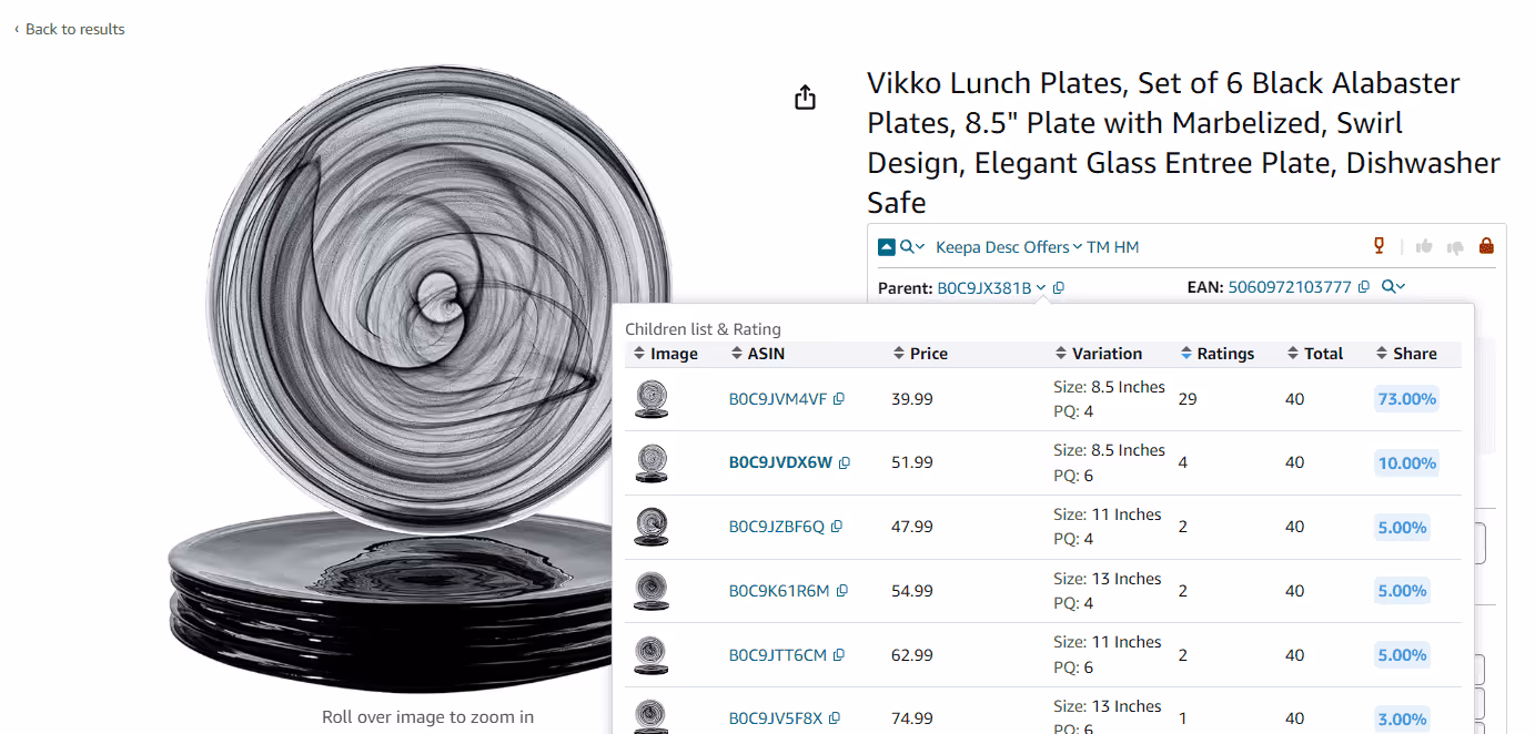 Variation Viewer Use Cases. Identify best-selling product variations and rating share per variation. Quickly decide which variation to sell.