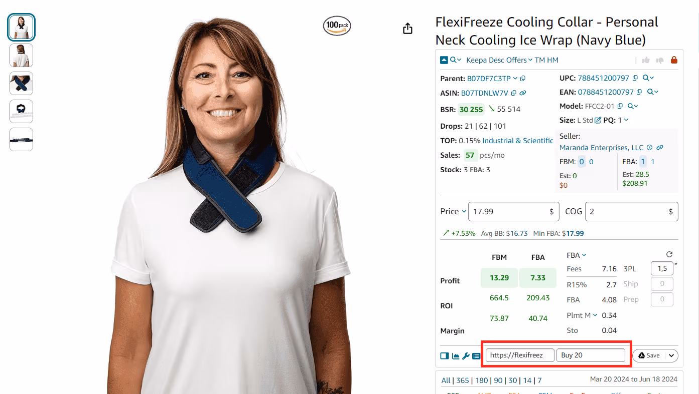 Add the notes and information to specific products you encounter during product research with Notes by Seller Assistant