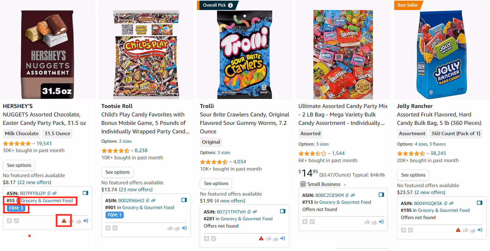 See FBA and FBM seller count and Amazon as a seller on the search pages with Quick View by Seller Assistant