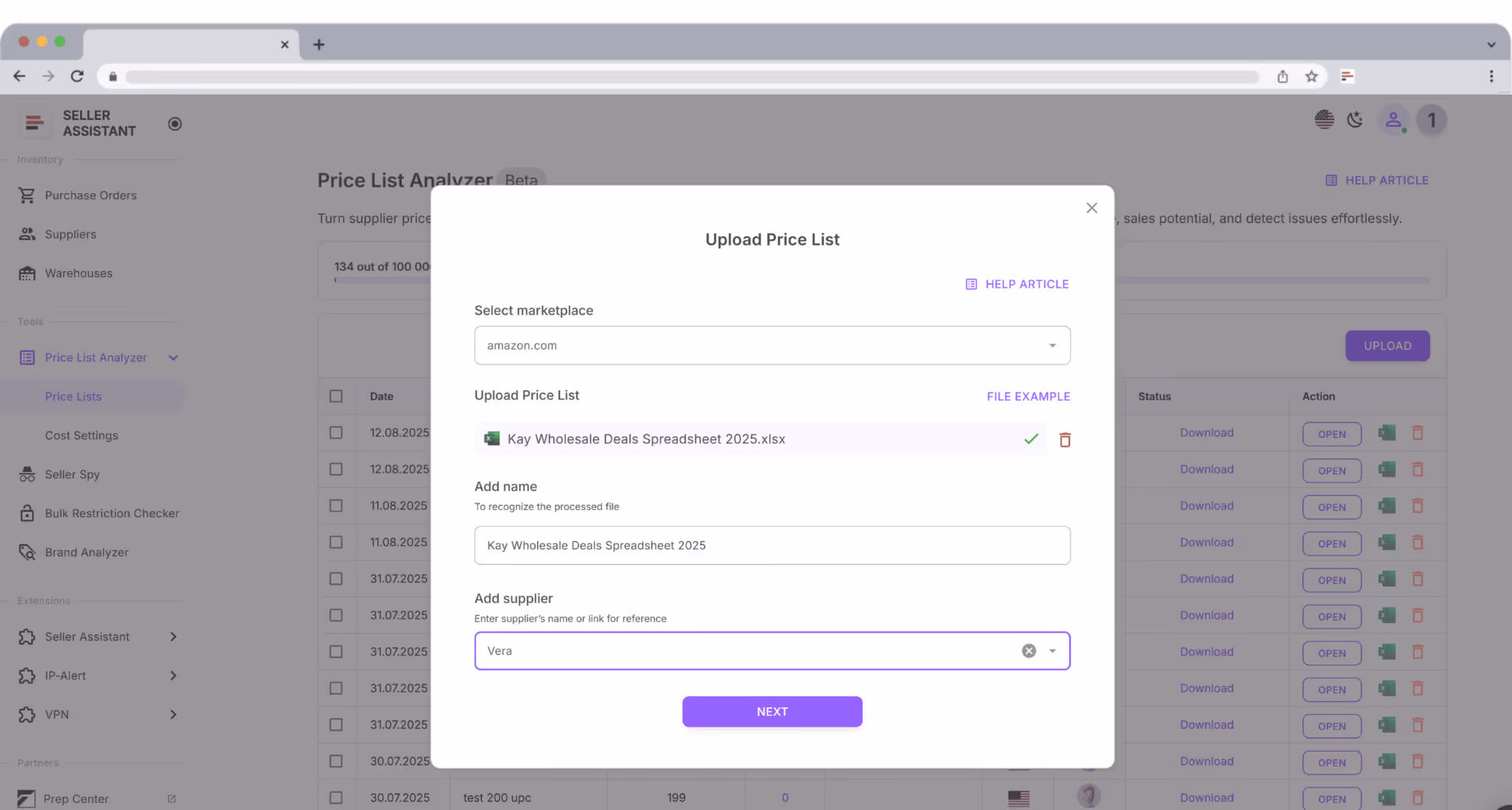 Supplier profiles reused across Price List Analyzer, Purchase Orders, and prep center routing to avoid duplicate entry.
