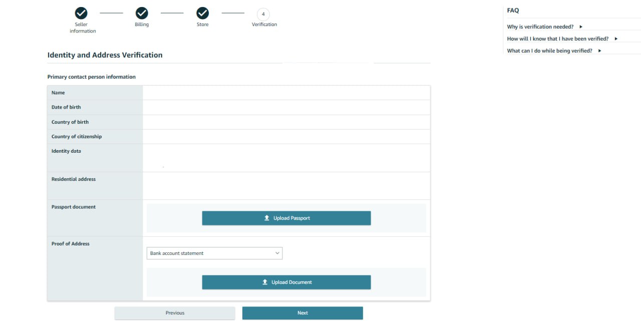 In the next step, you’ll need to undergo a verification process. First, upload images of your passport or driving license, and a bank or credit card statement. Add the documents, and click Submit.