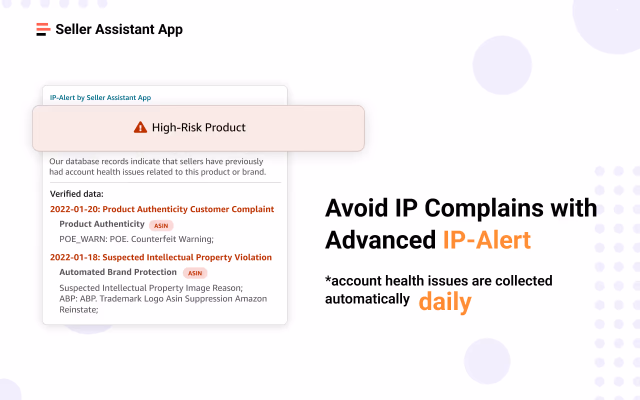 Seller Assistant App's IP Alert
