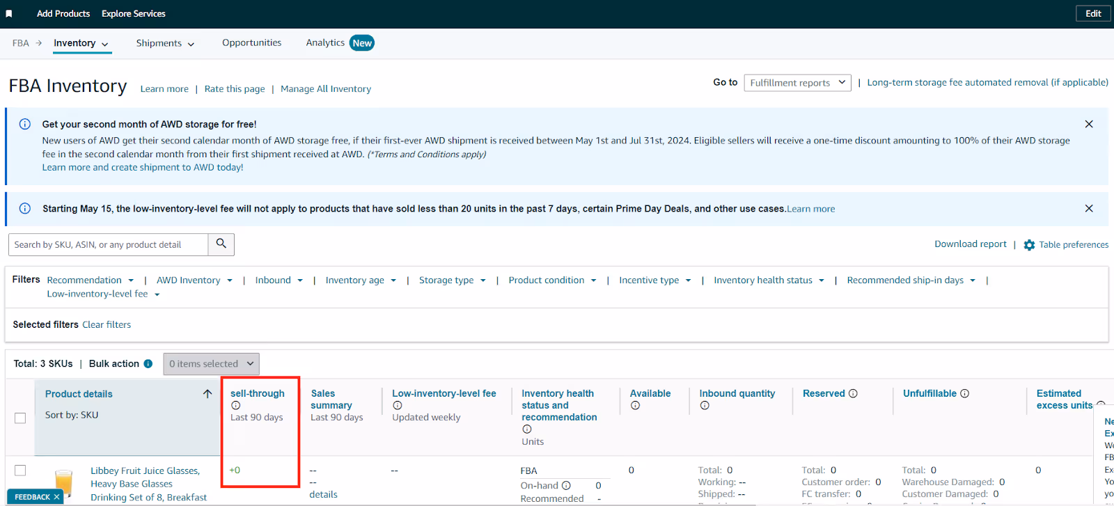 You can estimate your STR in the FBA Inventory dashboard. A “good” STR is between 3-7, where 7 is the highest rank. Avoid stocking more than you can sell to escape piling warehousing costs.