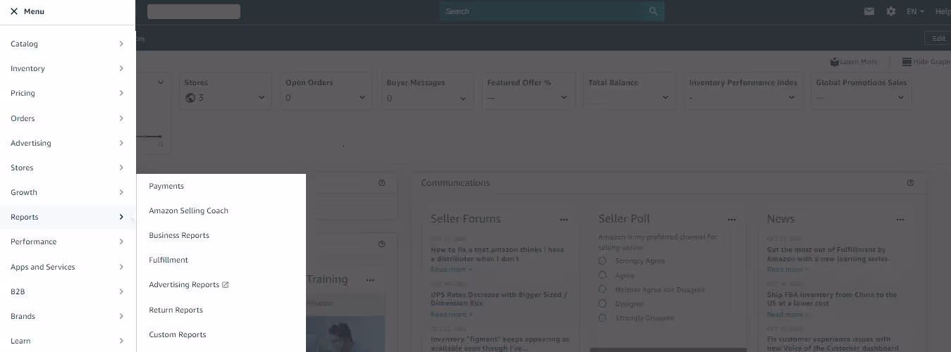 To view Amazon Seller Payment Schedule, go to Reports > Payments