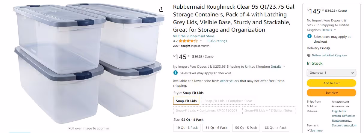 Home and cleaning supplies example