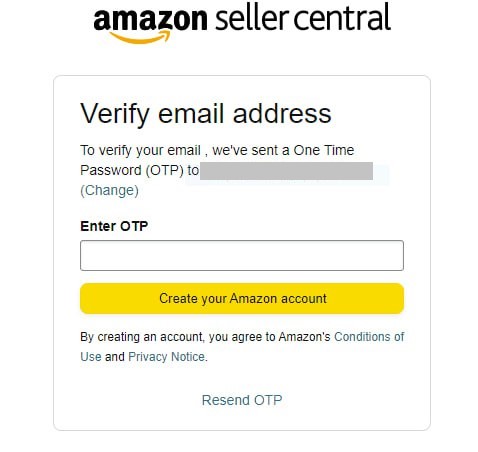 Find the message from Amazon in your email inbox, copy the OTP, and enter it in the “Enter OTP” field.