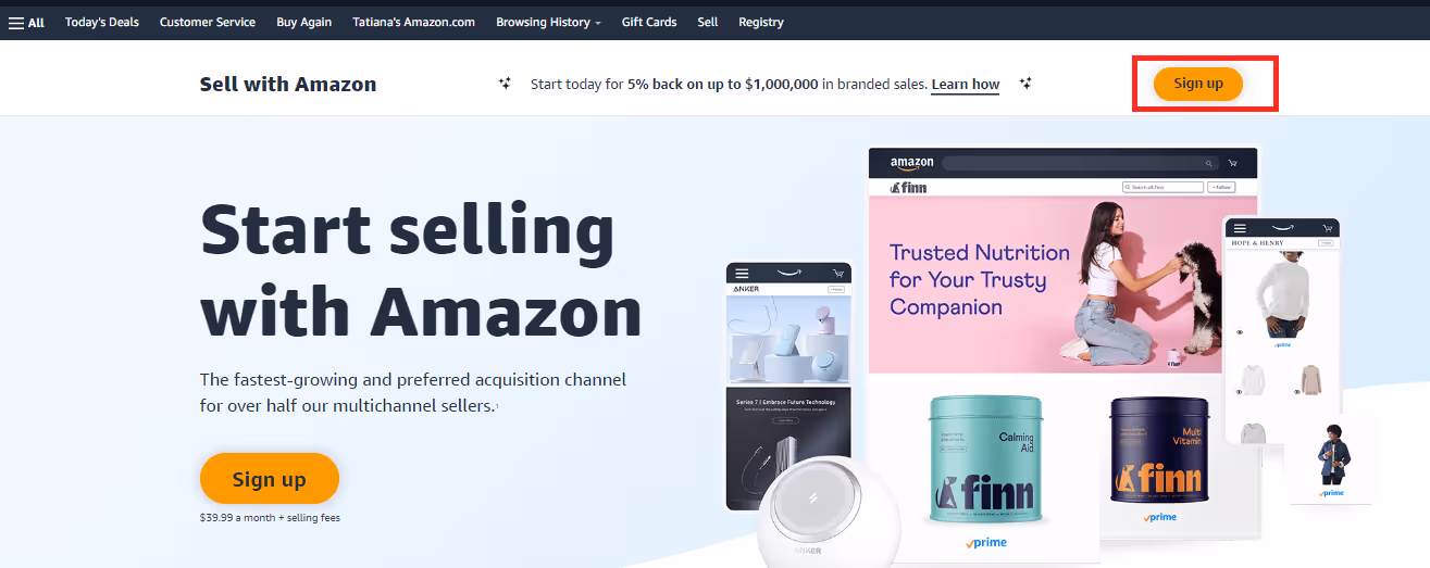 Create an Amazon Seller account
