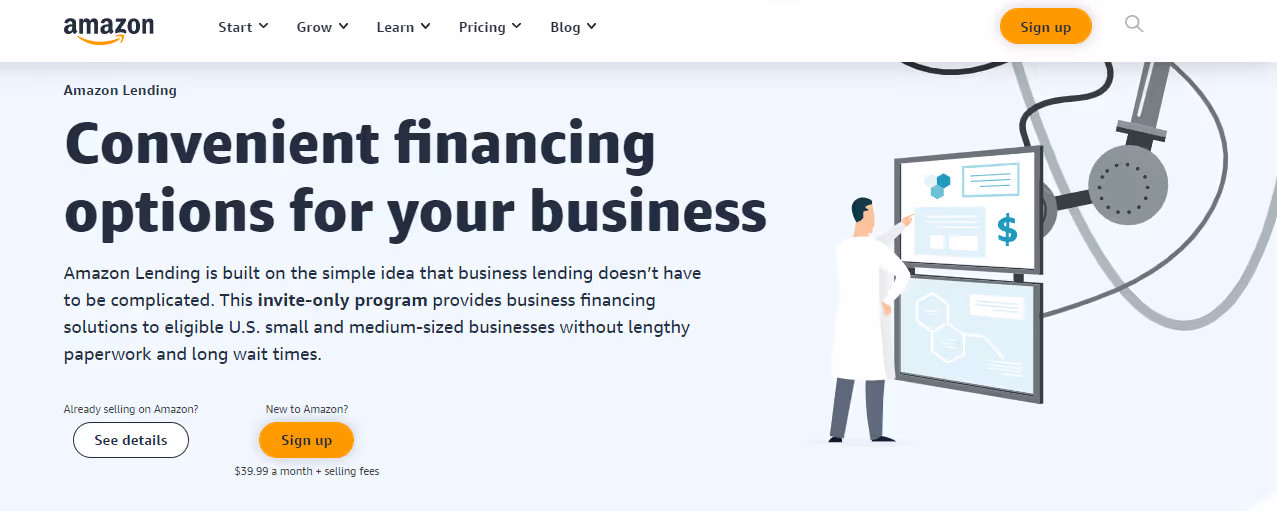 Страница программы Amazon Lending
