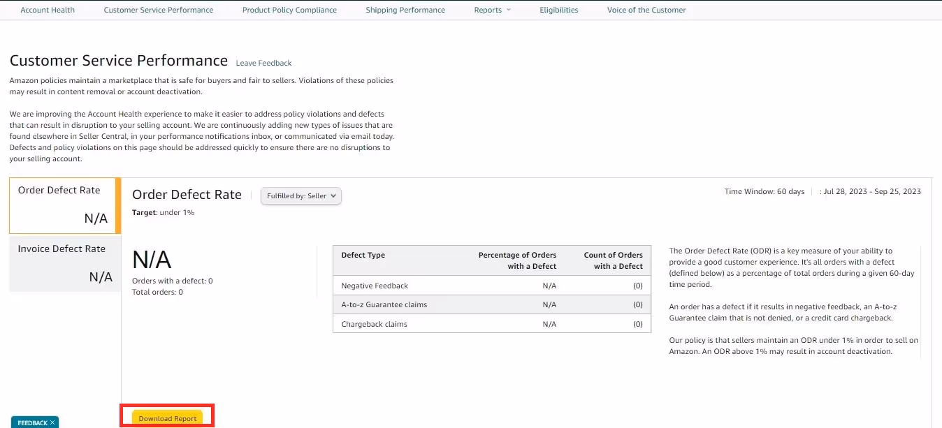 To see the ODR report, click Download Report button