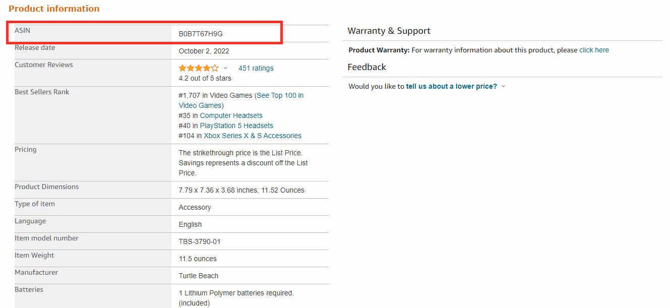 Amazon ASIN