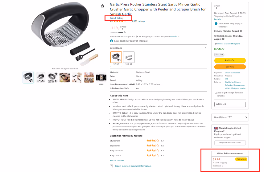 If a new seller appears on the listing, it could mean hijack