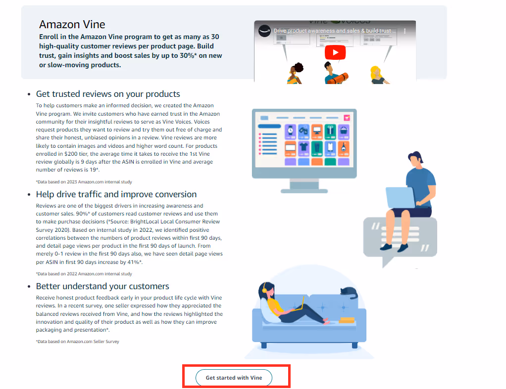 Access the Vine enrollment page
