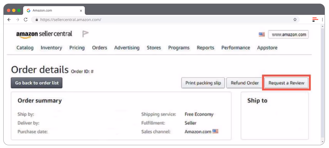 "Request a Review" button "Request a Review" button