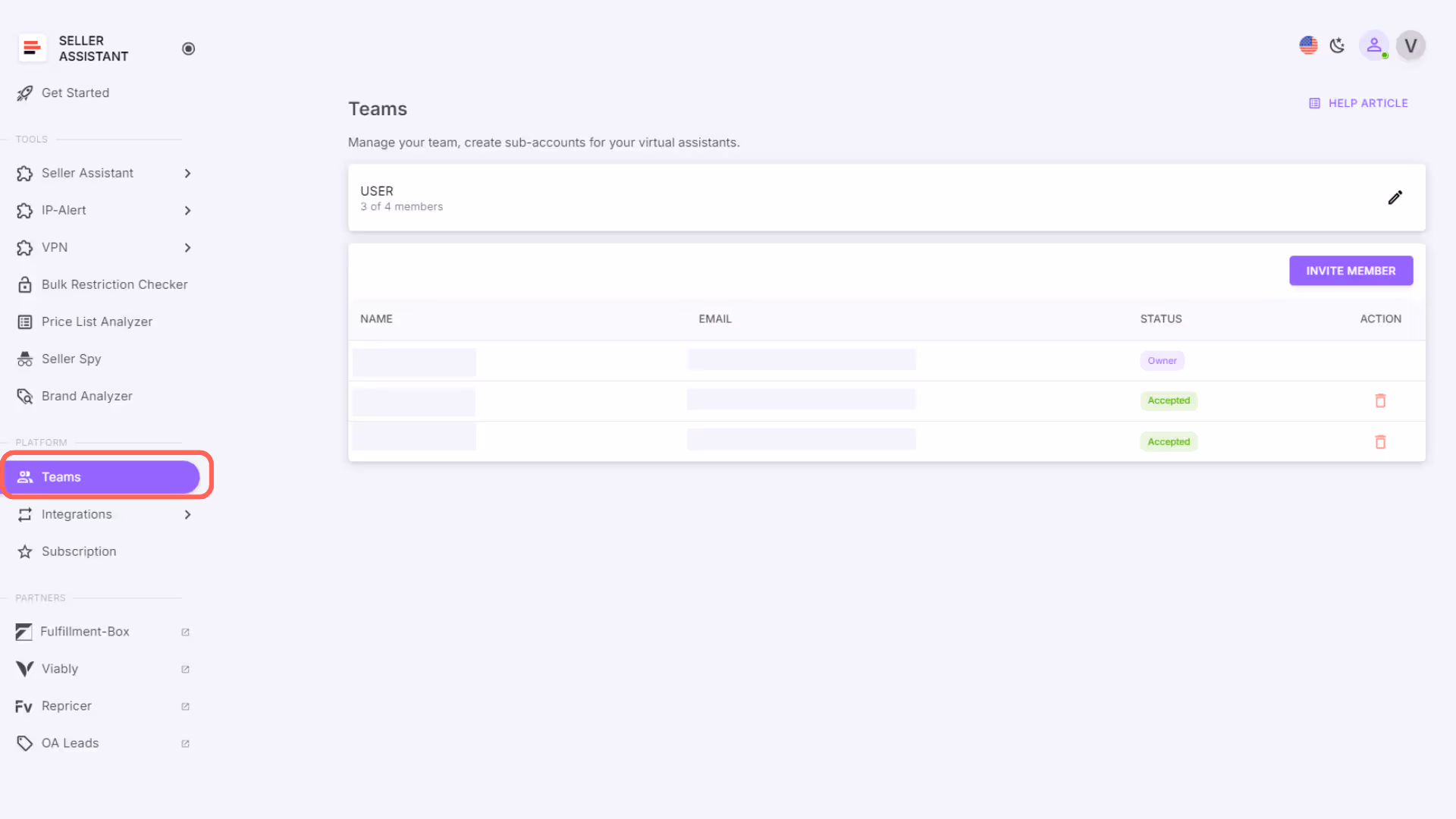 On the Settings page, go to the Teams menu.