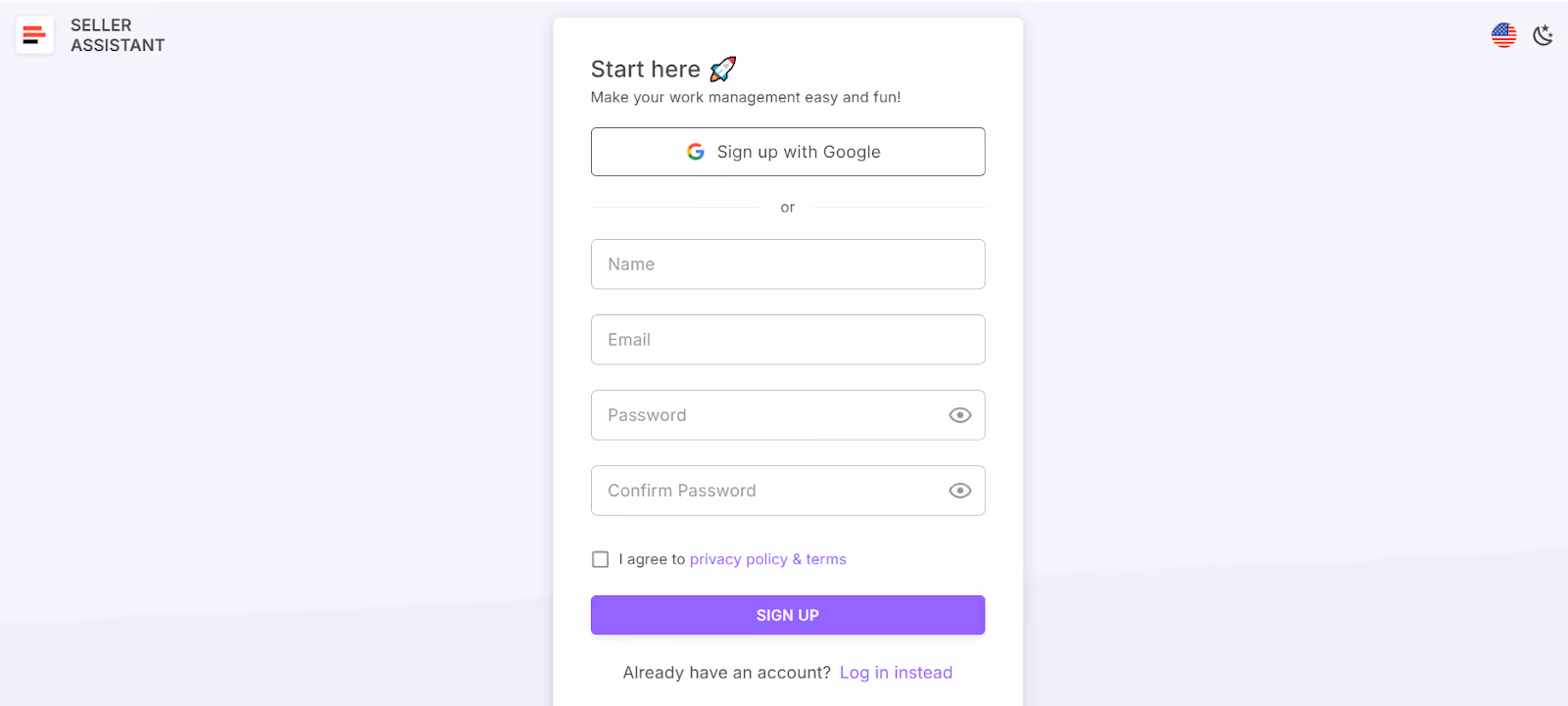 Create your Seller Assistant account