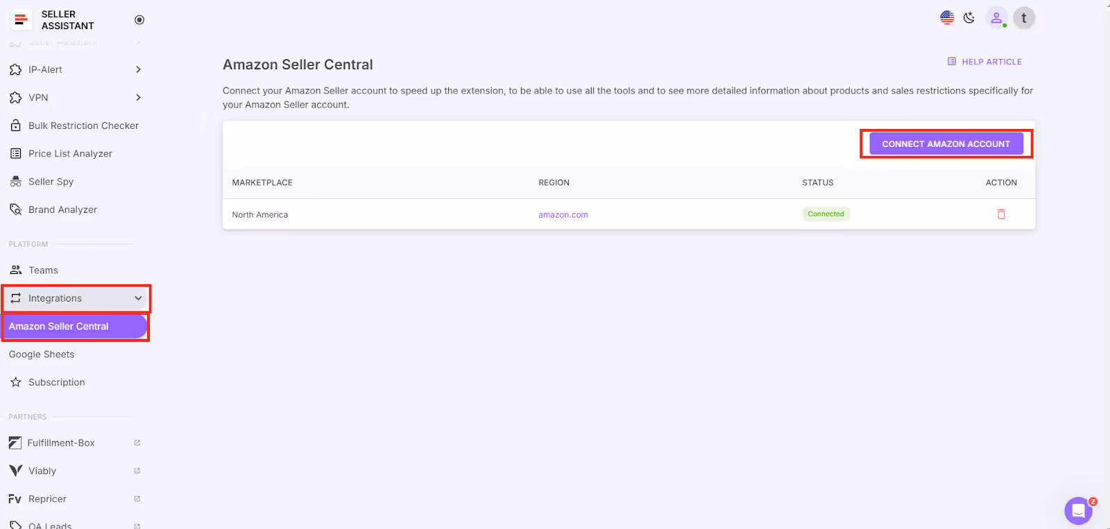 Connect your Amazon Seller Account
