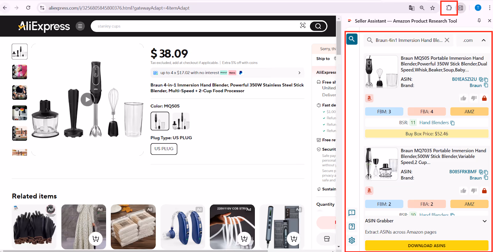 Seller Assistant Extension on the supplier website