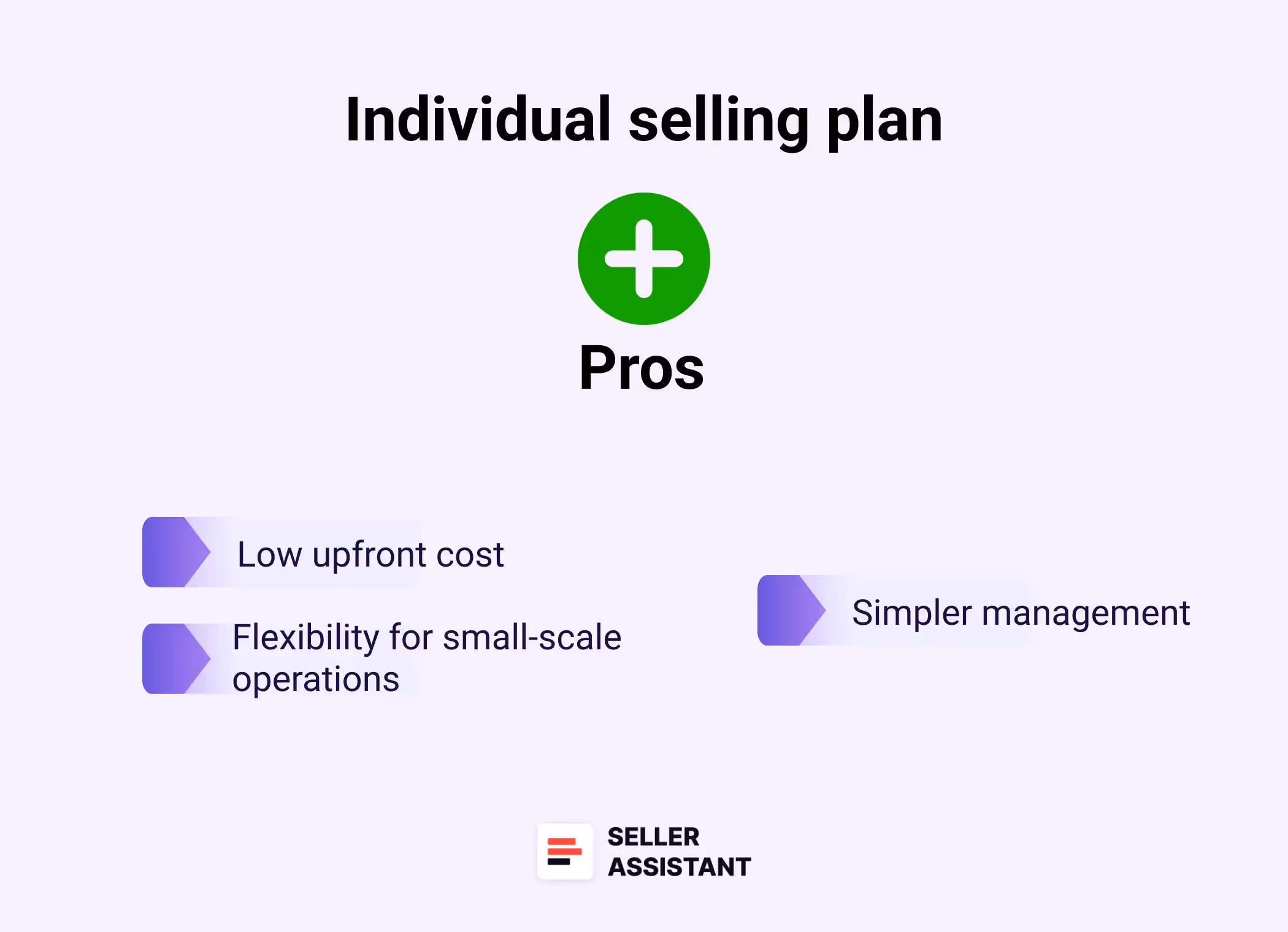 Pros of Individual selling plan