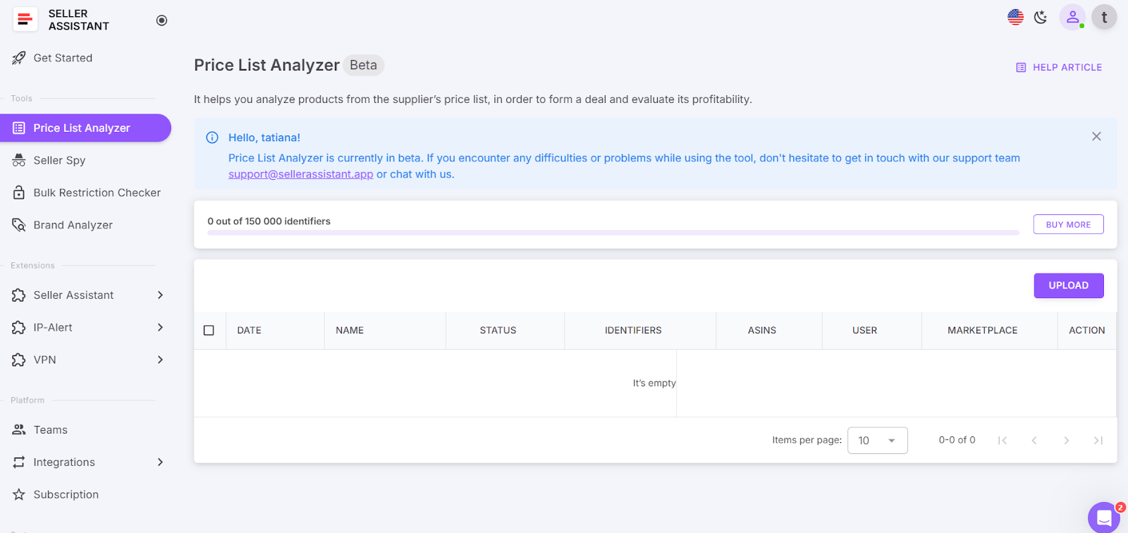 Price List Analyzer