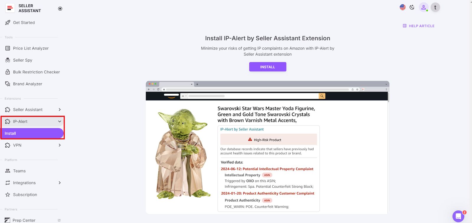 IP Alert by Seller Assistant 