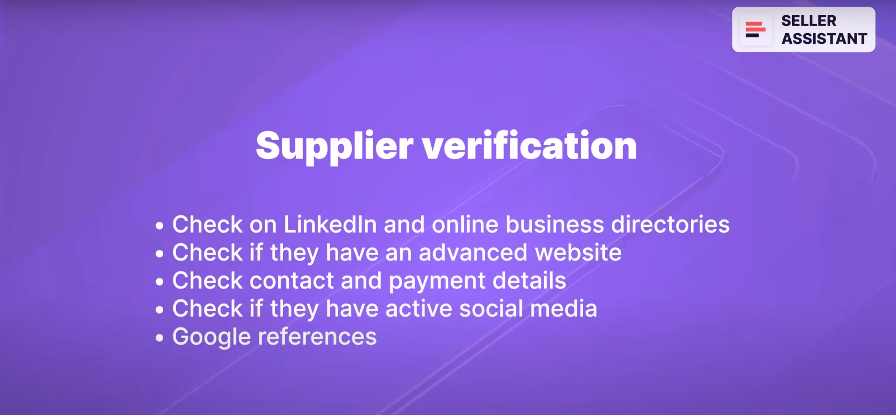 How to vet the product supplier?