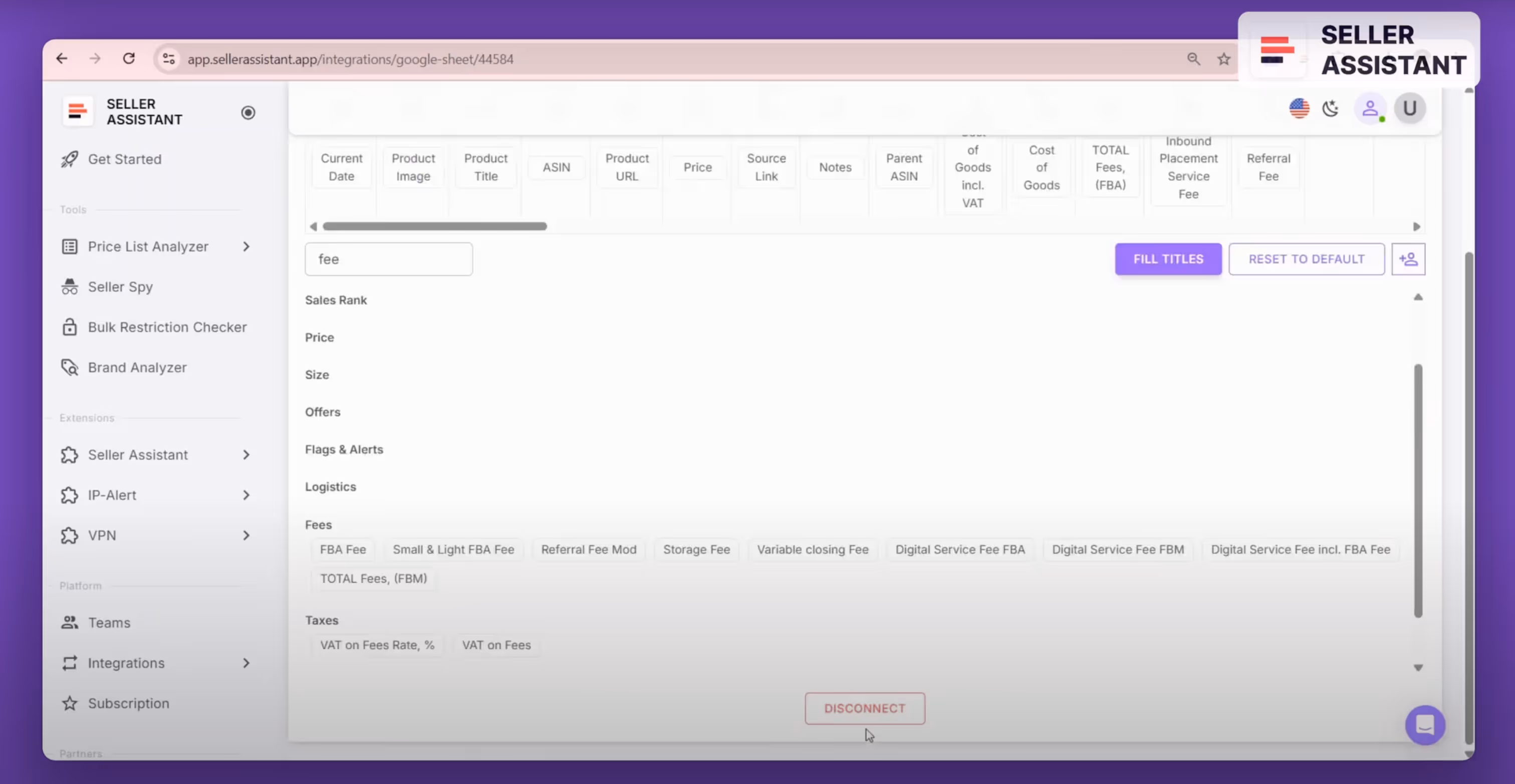 Select from more than 100 available variables that can be exported
