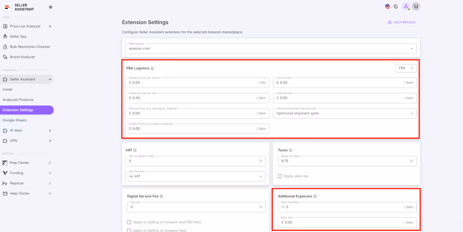 You can configure logistics in your Seller Assistant personal account.