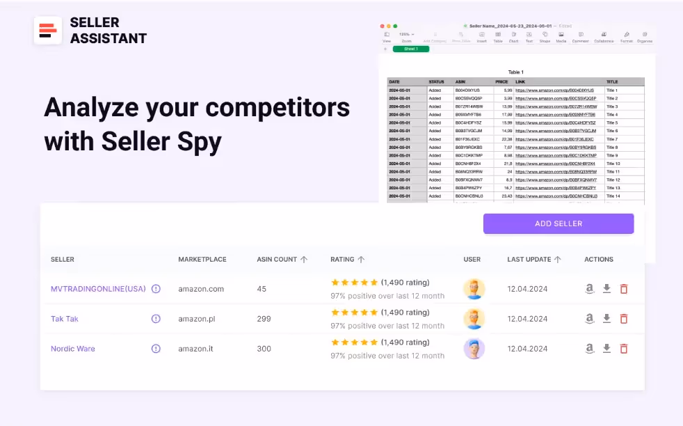 Seller Spy data