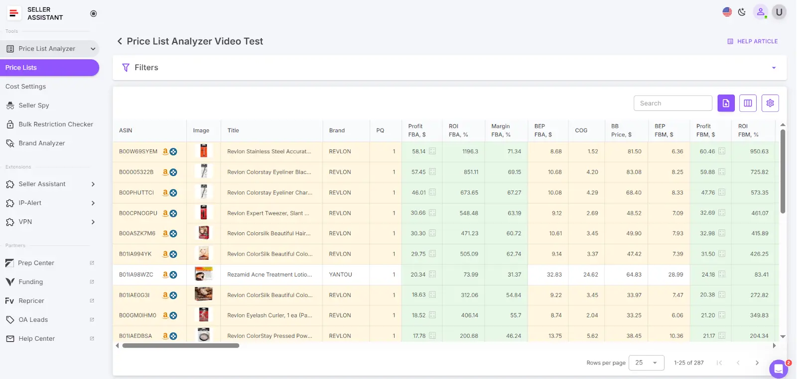 Price List Analyzer