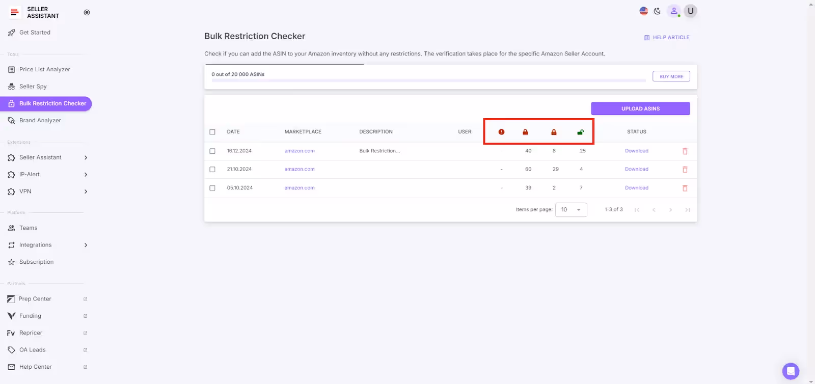 Bulk Restriction Checker