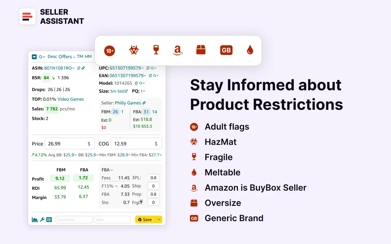 Seller Assistant's product flags