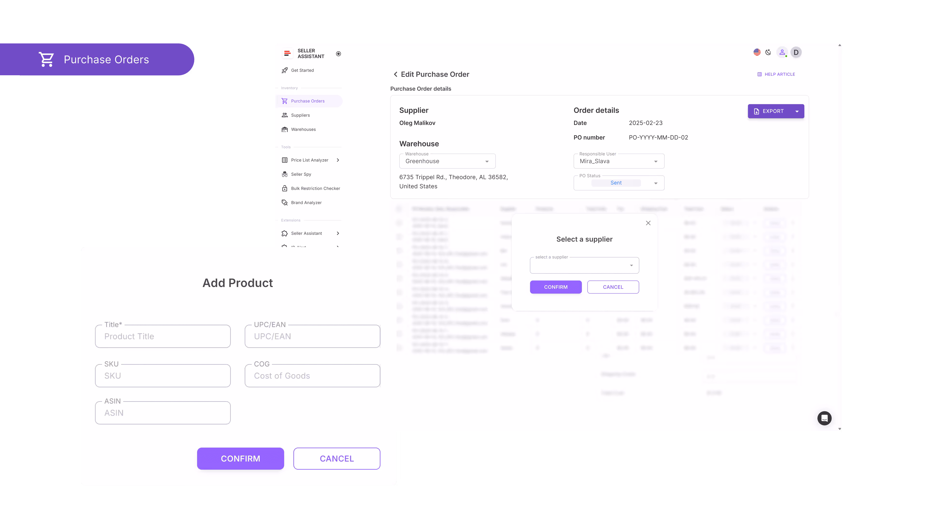 Step 8. Create purchase orders