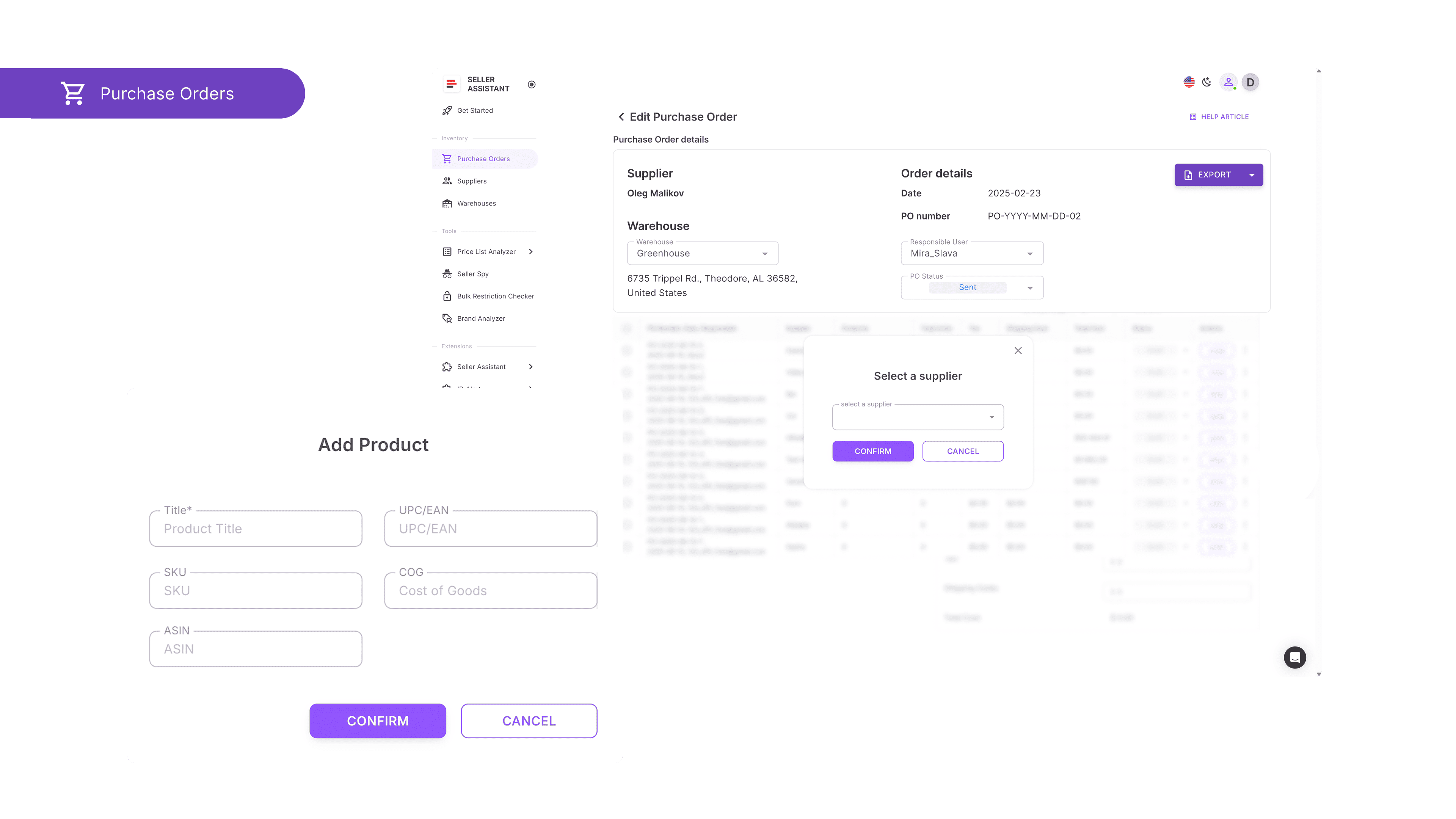 Step 8. Create purchase orders