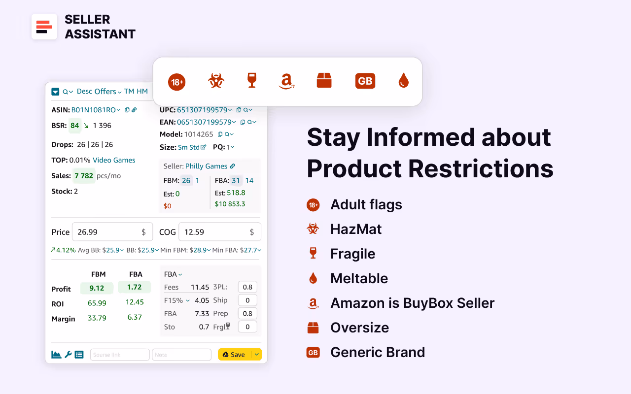 Seller Assistant's product flags
