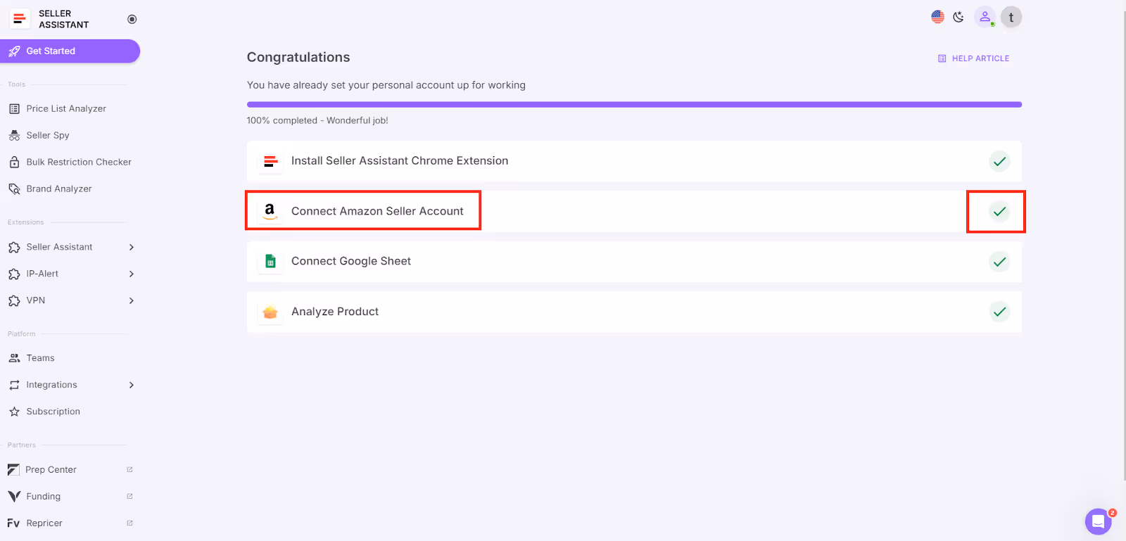 Connect your Amazon account