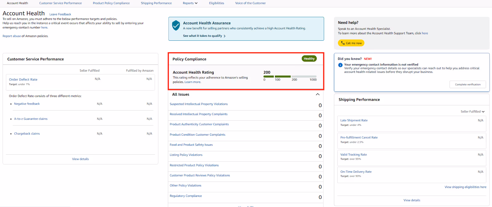 Account Health Rating