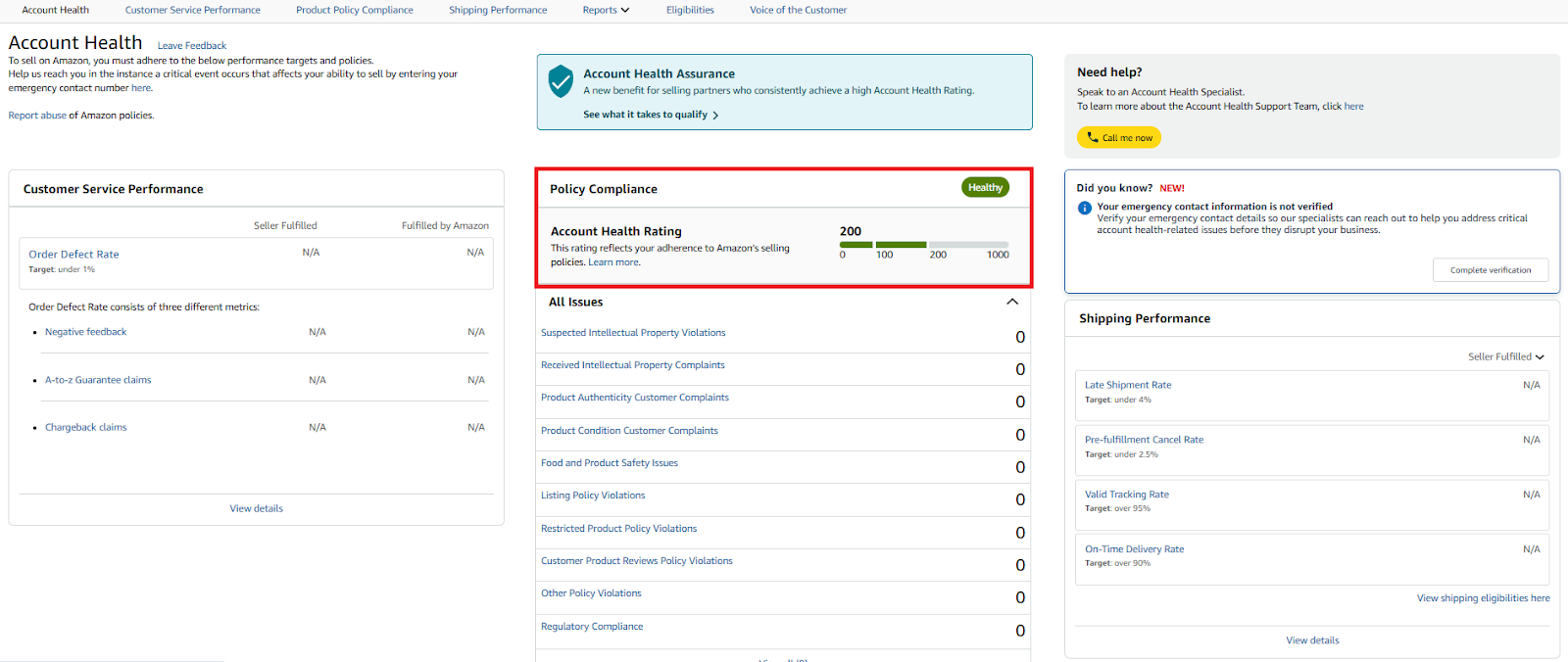 Account Health Rating