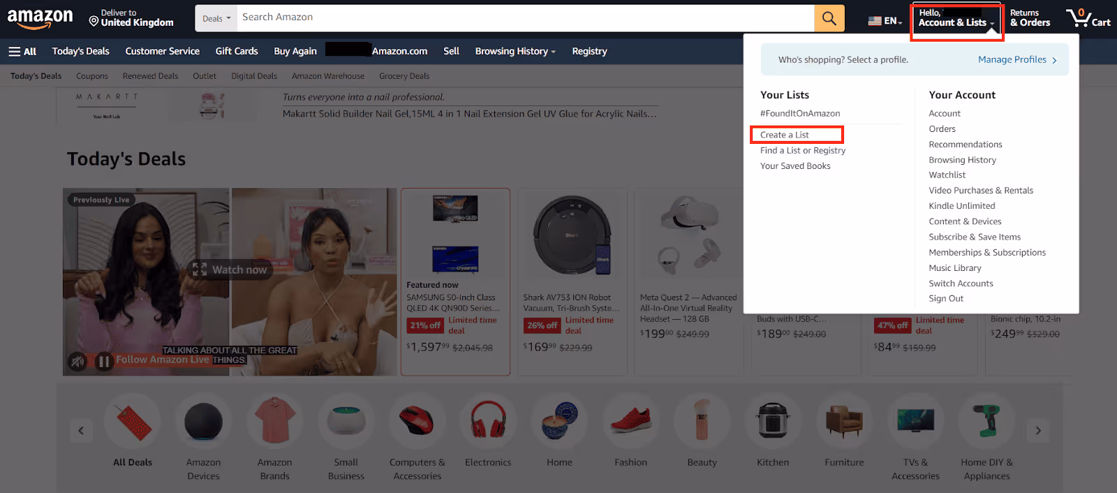 Creating a Wish List on Amazon
