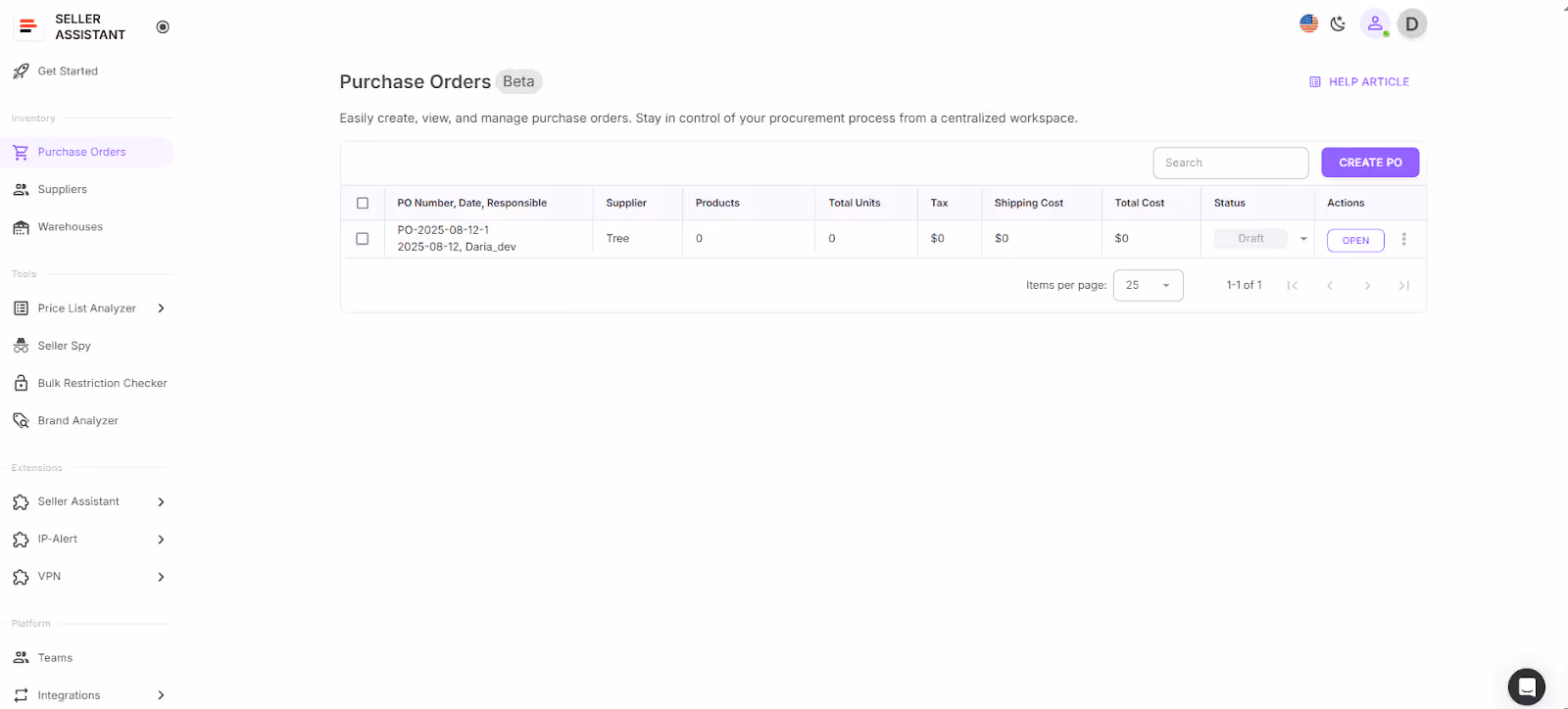 Purchase Orders Module