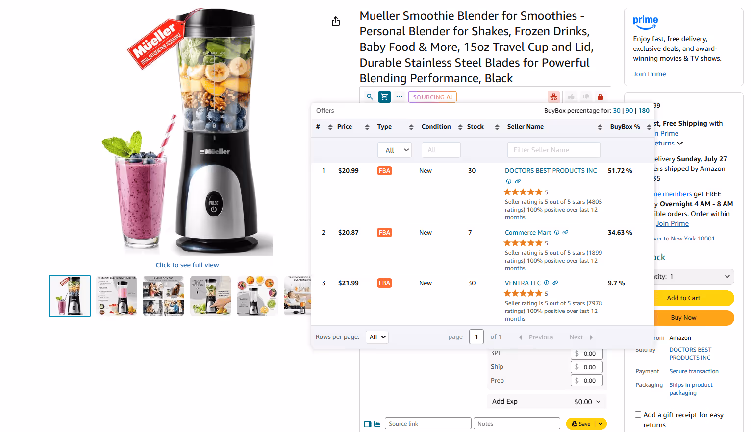 Offers on the Amazon product pages