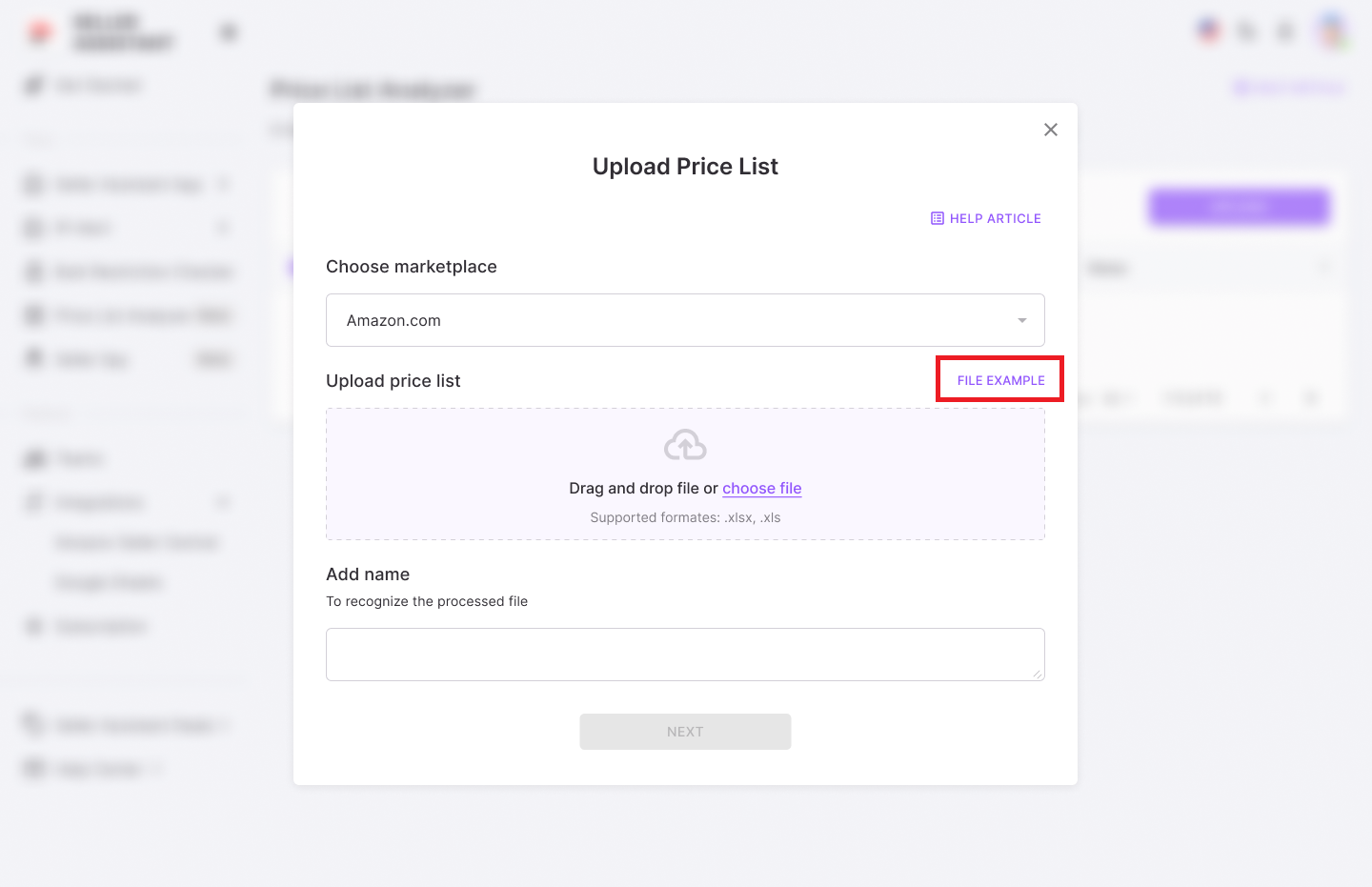 You can download the file example to see how it should look like