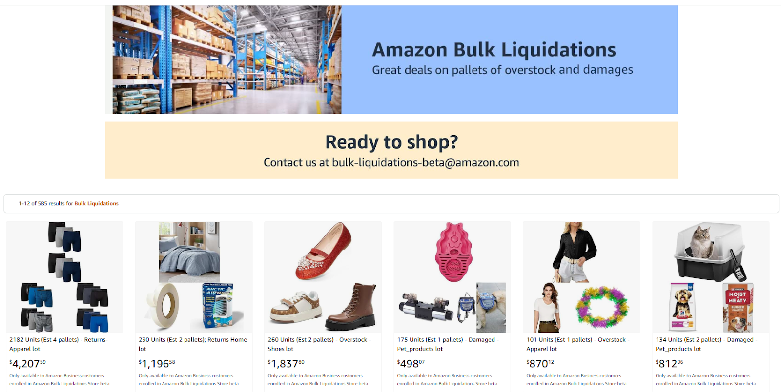 Tienda de Liquidaciones a Granel de Amazon