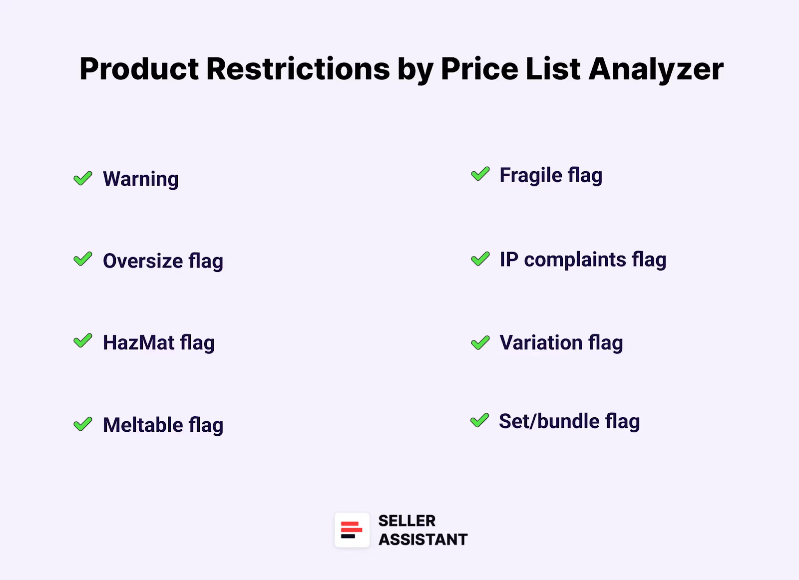Price List Analyzer product restrictions and flags
