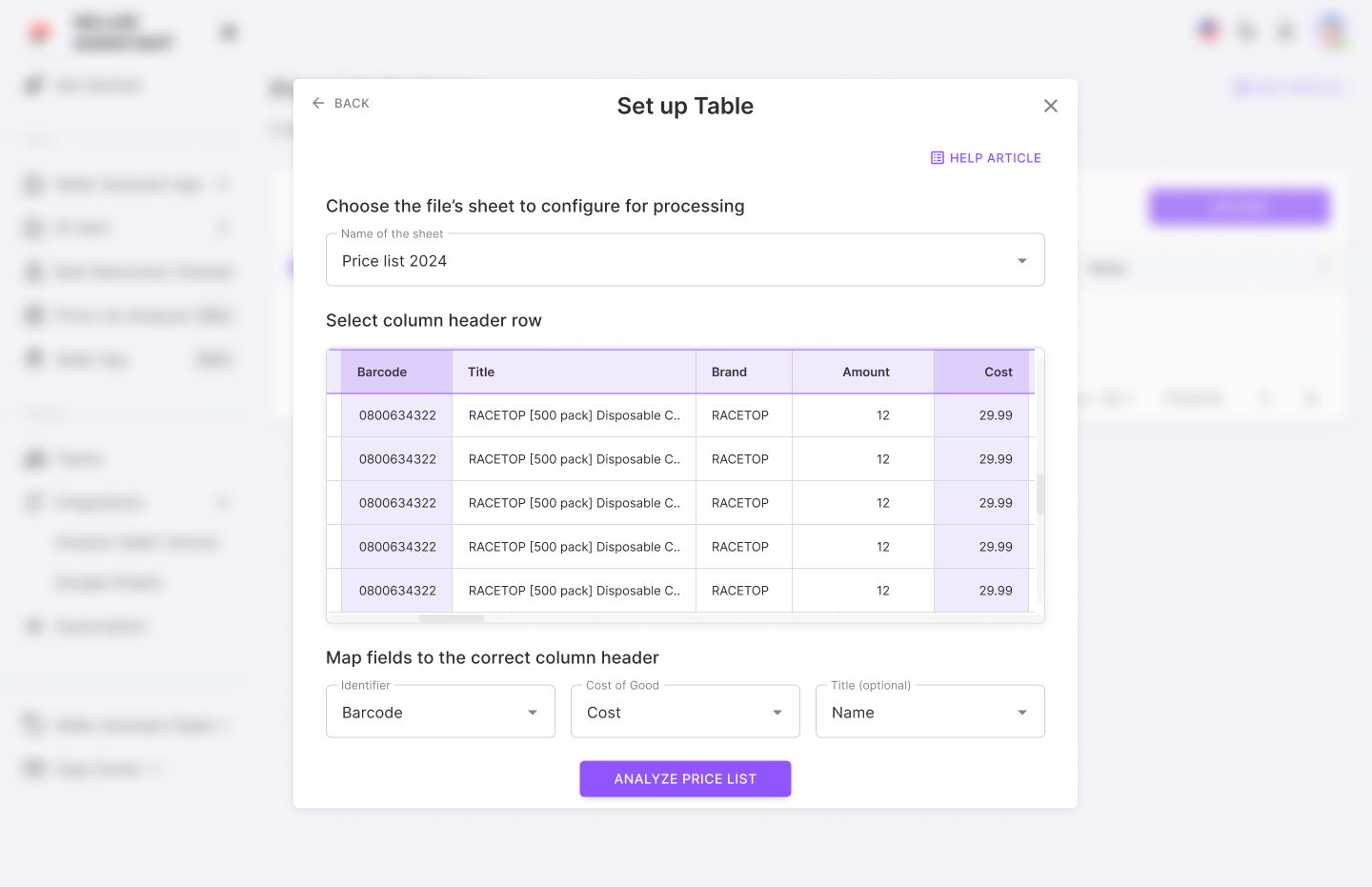 Configura tu lista de mayorista