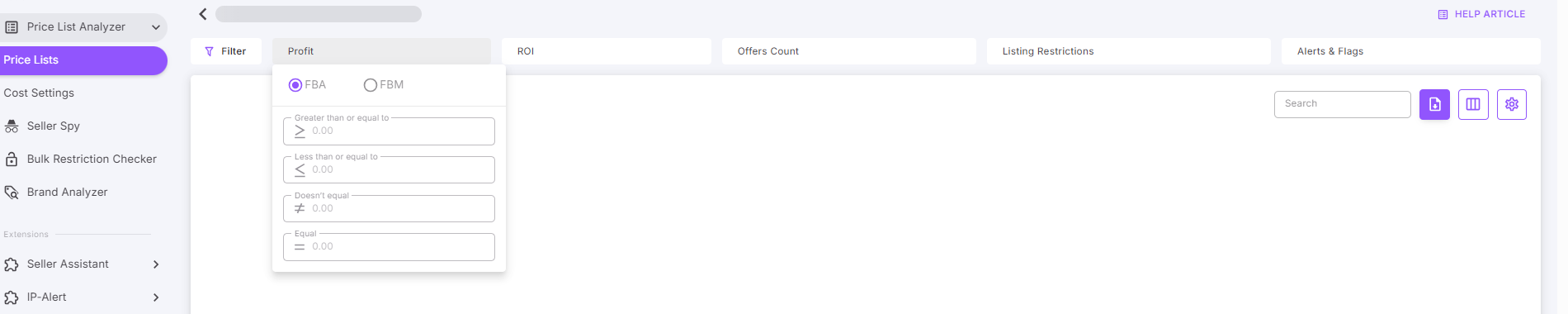 Haz clic en cualquiera de los Filtros de Acceso Rápido para abrir filtros preseleccionados al instante.