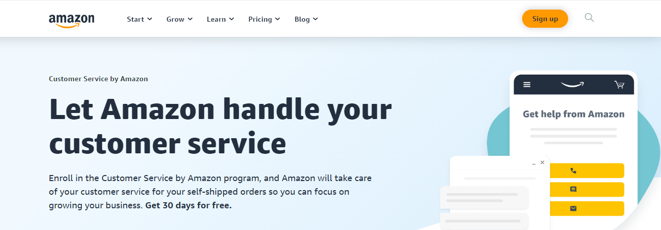 Amazon Müşteri Hizmetleri sayfası