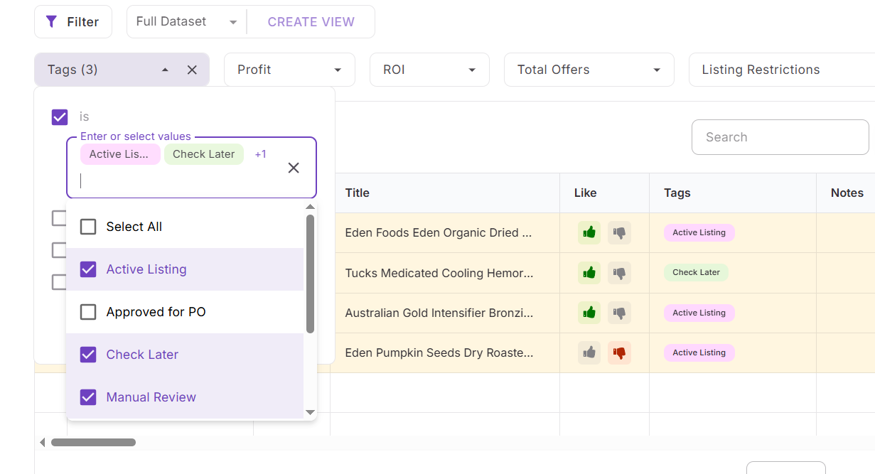 Liste tabanlı filtreler