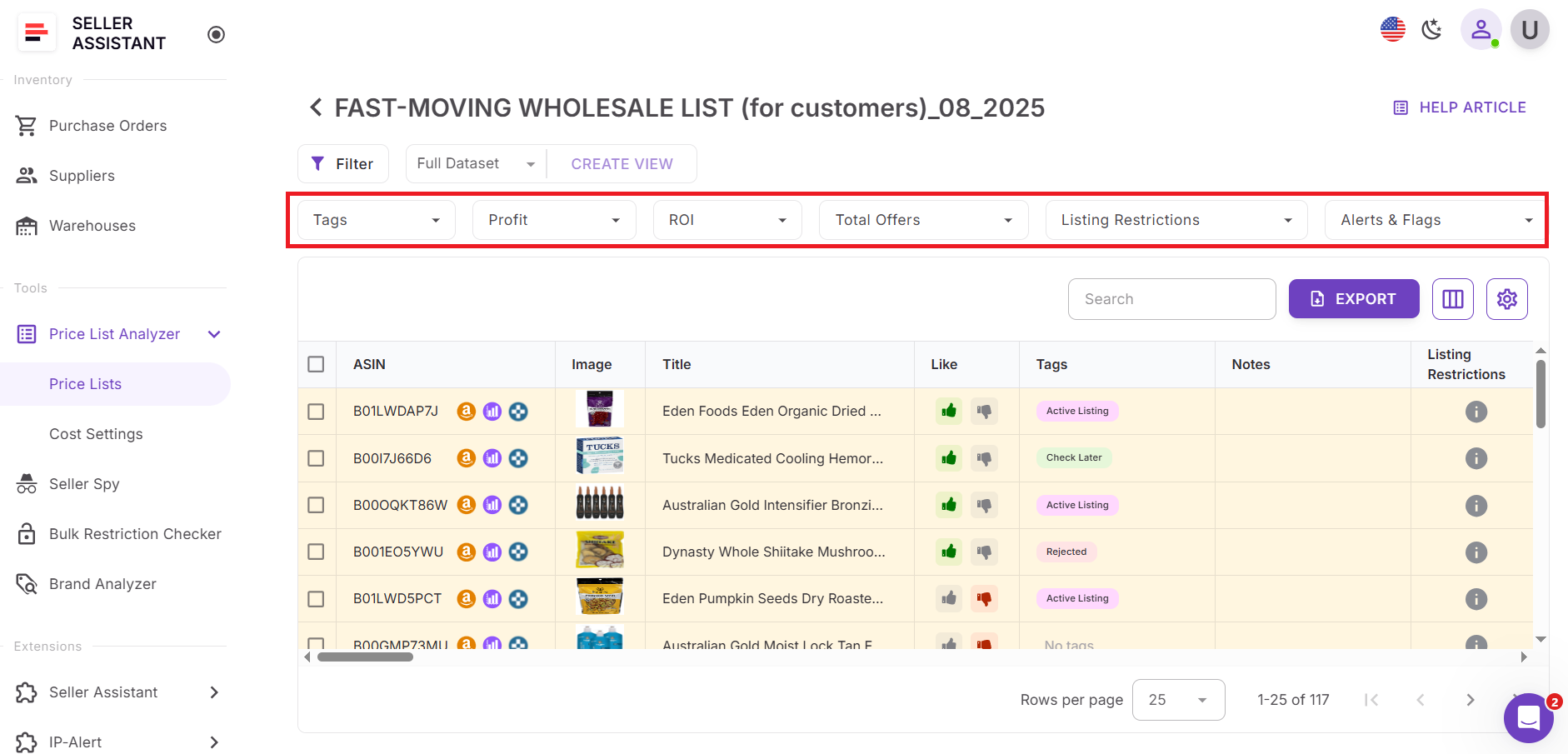 Hızlı erişim filtreleri