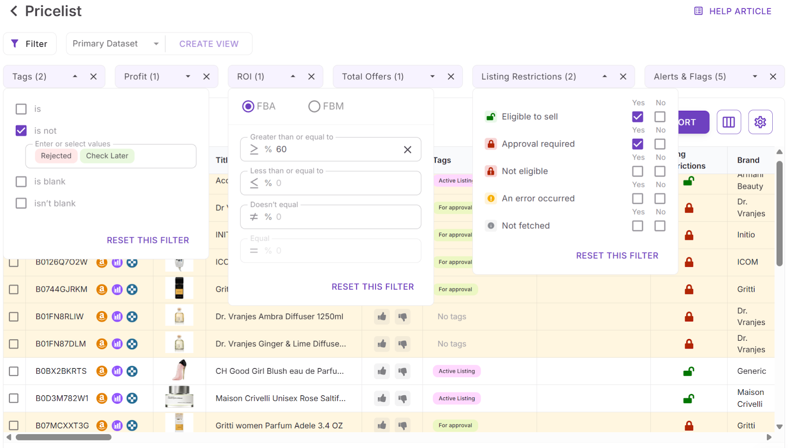 Aplicar filtros avanzados